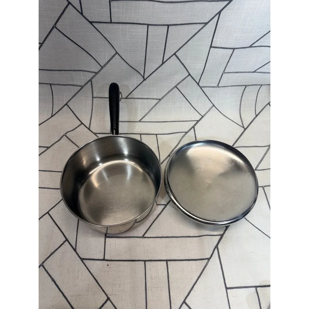 Revere Ware Saucepan 2 Quart Silver Copper Clad Bottom Vintage Lid Clinton IL